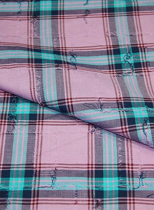 Плательная клетка (н) сиренево-бирюзовая - в интернет-магазине тканей Тессутидея арт. 01-3047