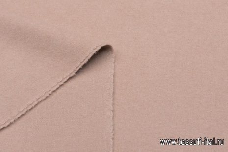 Пальтовый кашемир двухслойный (о) бежево-розовый - итальянские ткани Тессутидея арт. 09-1946