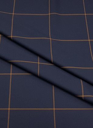 Костюмная (н) крупная коричневая клетка на темно-синем - в интернет-магазине тканей Тессутидея арт. 05-3716