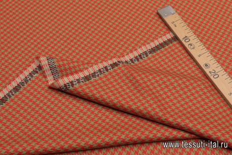 Костюмная (н) красно-горчичная гусиная лапка - итальянские ткани Тессутидея арт. 05-4359