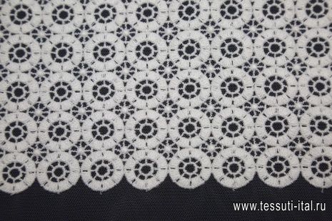 Кружево макраме на сетке (о) айвори Ermanno Scervino - итальянские ткани Тессутидея арт. 03-4287