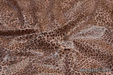 Плащевая силиконовая (н) леопардовый орнамент  - итальянские ткани Тессутидея арт. 11-0406