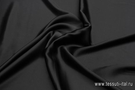 Шелк атлас (о) черный - итальянские ткани Тессутидея арт. 10-3367