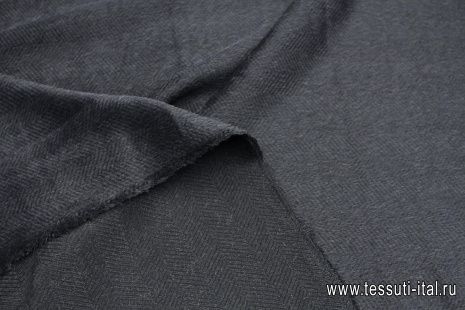 Пальтовая (о) темно-синяя елочка - итальянские ткани Тессутидея арт. 09-2048