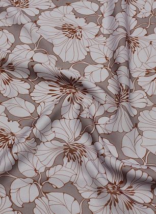 Плательный шифон вискоза (н) терракотовый цветочный рисунок на антико - в интернет-магазине тканей Тессутидея арт. 04-1780