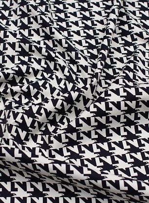 Плащевая с водоотталкивающим покрытием (н) черно-белый логотип  - в интернет-магазине тканей Тессутидея арт. 11-0487