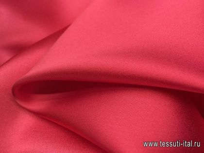 Шелк атлас стрейч (о) темно-розовый - итальянские ткани Тессутидея арт. 02-7775