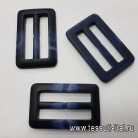 Пряжка пластик ш-4,5см сине-черая - итальянские ткани Тессутидея арт. F-5098