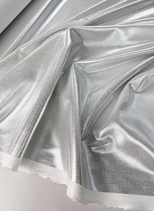 Лен+вискоза с напылением (о) бело-серебряный - в интернет-магазине тканей Тессутидея арт. 16-1106