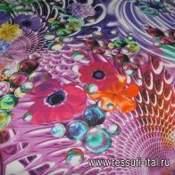 Маркизет (н) яркий цветочно-акварельный орнамент - итальянские ткани Тессутидея арт. 02-5444
