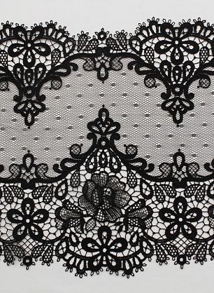 Кружево (о) черное ш-23см - в интернет-магазине тканей Тессутидея арт. 03-7155