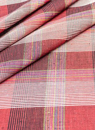 Плательная клетка (н) цветная в красно-бело-черной - в интернет-магазине тканей Тессутидея арт. 04-1171