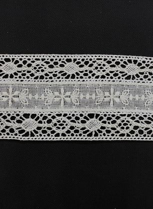 Кружево макраме/шитье ш-4,5см светло-серо-бежевое - итальянские ткани Тессутидея F-6316