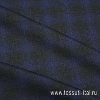 Костюмная (н) сине-черная меланжевая клетка - итальянские ткани Тессутидея арт. 05-4736