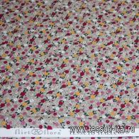 Блузочная (н) мелкий цветочный орнамент на бежевом - итальянские ткани Тессутидея арт. 01-3833