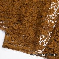 Кружевное полотно (о) желто-коричневое - итальянские ткани Тессутидея арт. 03-6077