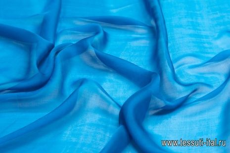 Шифон (о) синий - итальянские ткани Тессутидея арт. 10-1317