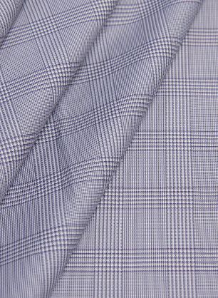 Сорочечная (н) серо-бело-сиреневая стилизованная клетка  - в интернет-магазине тканей Тессутидея арт. 01-6094