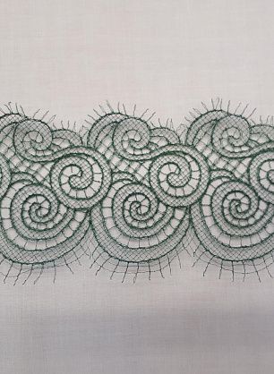 Кружево макраме (о) зеленое ш-9см - в интернет-магазине тканей Тессутидея арт. 03-5486