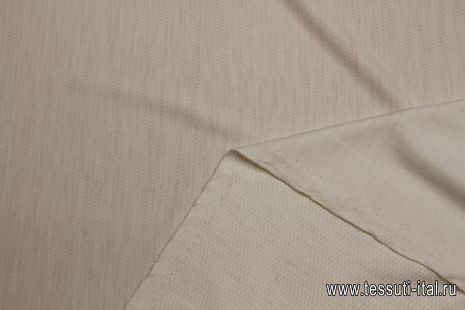 Трикотаж шерсть+шелк (о) фактурный айвори - итальянские ткани Тессутидея арт. 15-1120