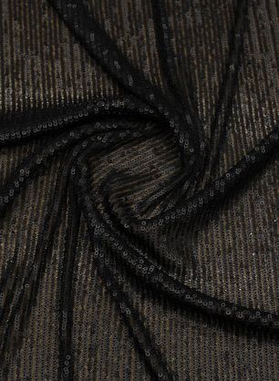 Плательная сетка расшитая пайетками (о) черная - в интернет-магазине тканей Тессутидея арт. 03-7195