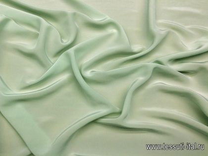 Крепдешин (о) светло-зеленый - итальянские ткани Тессутидея арт. 02-7304