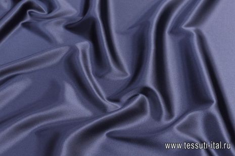 Шелк атлас стрейч (о) иссиня черный - итальянские ткани Тессутидея арт. 10-2500