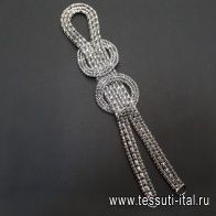 Декоративный элемент из обьемной цепочки никель Divine - итальянские ткани Тессутидея арт. F-3809