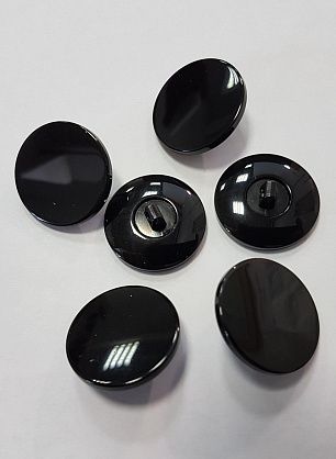 Пуговица пластик на ножке d-24мм черная - в интернет-магазине тканей Тессутидея арт. F-4847