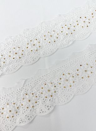 Кружево-тесьма хлопок (о) с бусинками - в интернет-магазине тканей Тессутидея арт. 01-0698