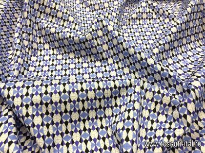 Сорочечная (н) геометрический орнамент - итальянские ткани Тессутидея арт. 01-4256
