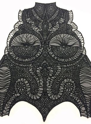 Аппликация вставка с люрексом (н) черная - в интернет-магазине тканей Тессутидея арт. F-3772