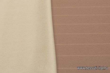 Пальтовая двухслойная (о) бежевая/коричневая - итальянские ткани Тессутидея арт. 09-1995