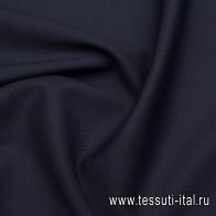 Костюмная шерсть дабл стрейч (о) темно-синяя - итальянские ткани Тессутидея арт. 05-4753