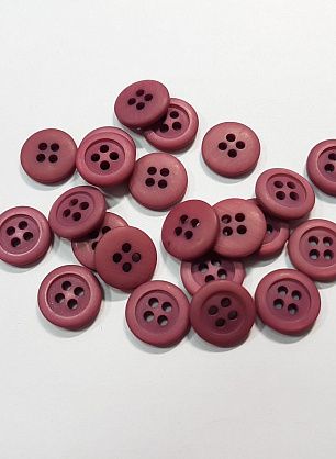 Пуговица пластик 4 прокола d-11мм светло-бордовая - в интернет-магазине тканей Тессутидея арт. F-5489