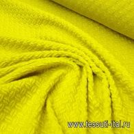 Пальтовая жаккард (о) желто-зеленая - итальянские ткани Тессутидея арт. 09-1546