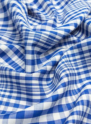 Плательная (н) сине-белая клетка - в интернет-магазине тканей Тессутидея арт. 04-1289
