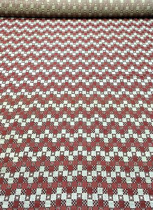 Вышивка на органзе (н) красно-белый орнамент - в интернет-магазине тканей Тессутидея арт. 03-4774