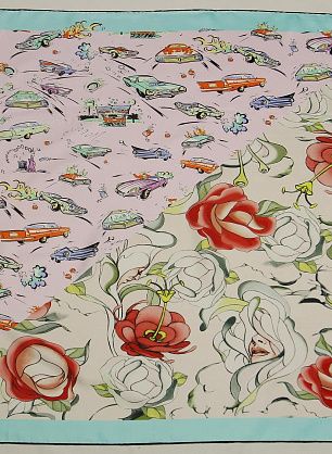 Шелк купон-платок 90*90см  - итальянские ткани Тессутидея F-6231