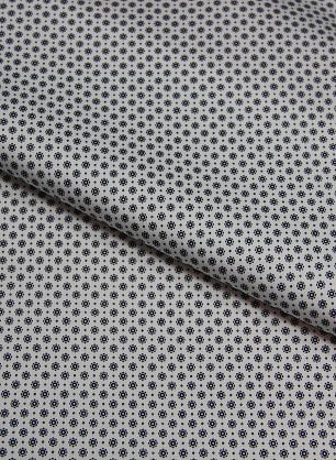 Сорочечная стрейч (н) мелкий черный геометрический орнамент на белом - в интернет-магазине тканей Тессутидея арт. 01-3065
