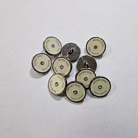 Пуговица на ножке металл никель d-15мм молочная со стразом - итальянские ткани Тессутидея арт. F-6005