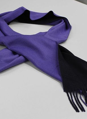 Кашемир купон-палантин дабл темно-синий/сиреневый 155*35см - в интернет-магазине тканей Тессутидея арт. F-6482