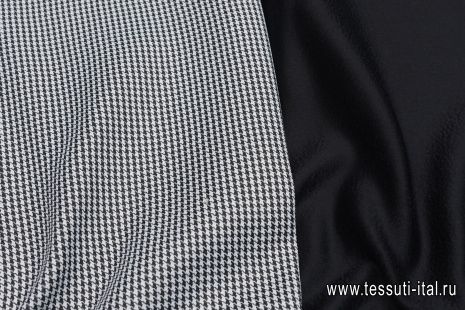Костюмная двухслойная (н) черная/черно-белая гусиная лапка - итальянские ткани Тессутидея арт. 05-4297