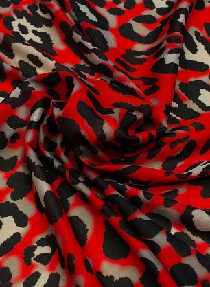 Клеевая (н) красно-черный рисунок на сером - в интернет-магазине тканей Тессутидея арт. 03-6969