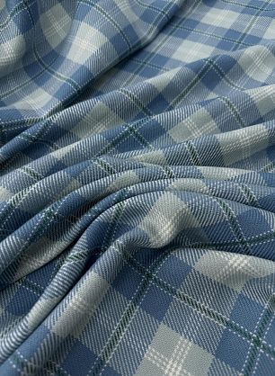 Костюмная кашемир (н) серо-зелено-голубая клетка - в интернет-магазине тканей Тессутидея арт. 05-5138