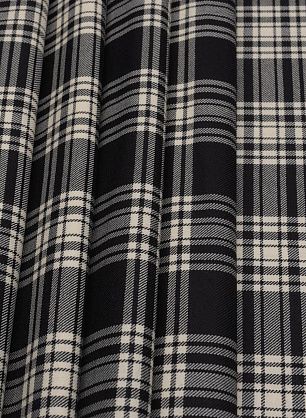 Костюмная (н) черно-молочная стилизованная клетка - в интернет-магазине тканей Тессутидея арт. 05-4418