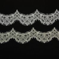 Кружево на сетке (о) белое, черное, молочное ш-4,5см Solstiss - итальянские ткани Тессутидея арт. 03-3557