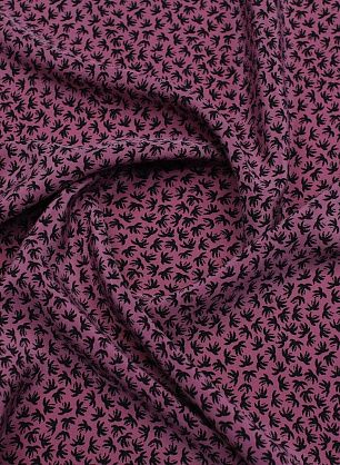 Крепдешин (н) мелкий черный рисунок на розовом - в интернет-магазине тканей Тессутидея арт. 10-4138