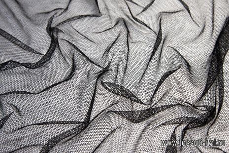 Плательная сетка (о) черная - итальянские ткани Тессутидея арт. 03-6304