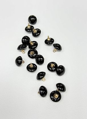 Пуговица пластик на ножке d-10мм черная - в интернет-магазине тканей Тессутидея арт. F-7174